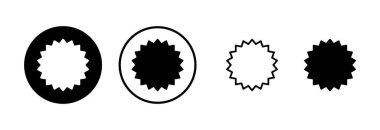 Rozet simgesi logosu tasarımı. Ödül ikon vektörü. İşaret ve sembollere ulaşın. Damga