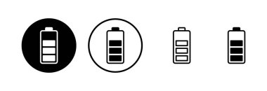 Batarya simgesi logosu tasarımı. Şarj işareti. pil şarj seviyesi