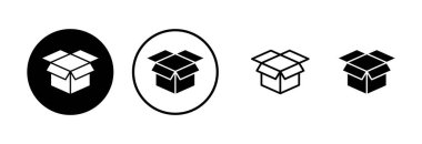 Kutu simgesi logosu tasarımı. kutu işareti ve sembol, paket, paket