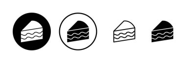 Pasta simgesi logosu tasarımı. Pasta işareti ve sembol. Doğum günü pastası simgesi