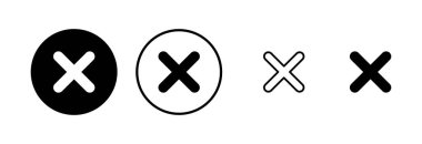 Simge logo tasarımını kapat. İşareti ve sembolü sil. çapraz işaret