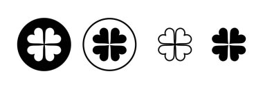 Yonca simgesi logosu tasarımı. Yonca işareti ve sembol. dört yapraklı yonca simgesi.