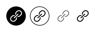 Bağlantı simgesi logosu tasarımı. Hiper bağlantı zinciri işareti ve sembolü