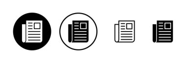 Gazete simgesi logosu tasarımı. Haber kağıdı işareti ve sembolize