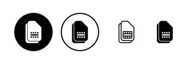 Sim kart simgesi logo tasarımı. çift sim kart işareti ve sembol