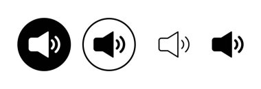 Hoparlör simgesi logosu tasarımı. Ses düzeyi ve sembol. Hoparlör ikonu. ses sembolü