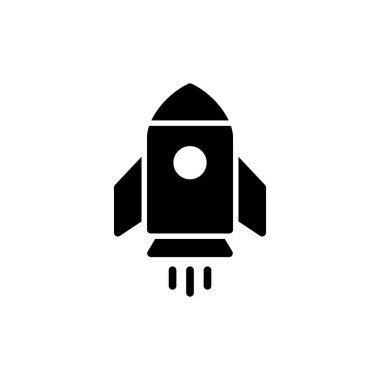 Uygulamalar ve web siteleri için roket simgesi. Başlangıç işareti ve sembol. roket fırlatma simgesi
