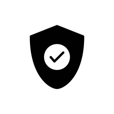 Uygulamalar ve web siteleri için kalkan işaretleme simgesi. Koruma onayı işareti. Sigorta simgesi