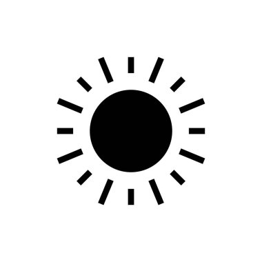 Uygulamalar ve web siteleri için güneş simgesi. Parlaklık işareti ve sembol