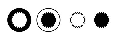 Rozet simgesi logosu tasarımı. Ödül ikon vektörü. İşaret ve sembollere ulaşın. Damga