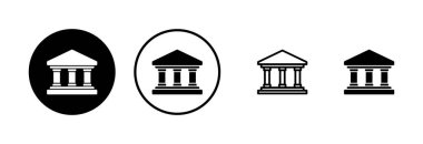 Banka simgesi logosu tasarımı. Banka işareti ve sembol, müze, üniversite