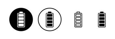 Batarya simgesi logosu tasarımı. Şarj işareti. pil şarj seviyesi