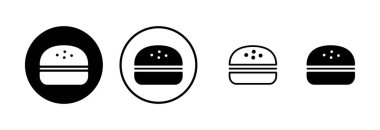 Burger ikon logo tasarımı. Hamburger ve sembol. hamburger