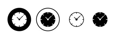 Saat simgesi logosu tasarımı. Zaman işareti ve sembol. saat simgesi