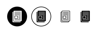 Gazete simgesi logosu tasarımı. Haber kağıdı işareti ve sembolize
