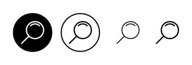 Arama simgesi logosu tasarımı. Büyüteç işareti ve sembolü ara