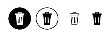 Çöp simgesi logosu tasarımı. Çöp kutusu simgesi. İşareti ve sembolü sil.