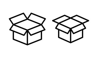 Kutu simgesi logosu tasarımı. kutu işareti ve sembol, paket, paket