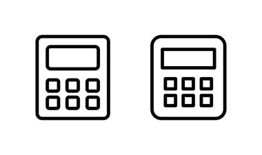 Hesap makinesi simgesi logo tasarımı. Hesap makinesi işareti ve simgesi.