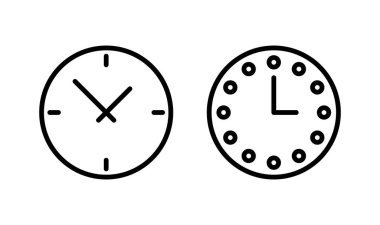 Saat simgesi logosu tasarımı. Zaman işareti ve sembol. saat simgesi