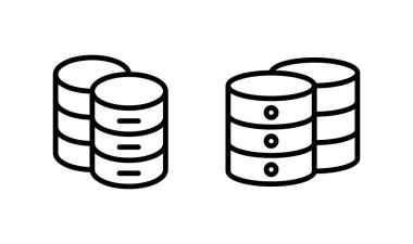 Veritabanı simgesi logo tasarımı. veritabanı işareti ve sembolü