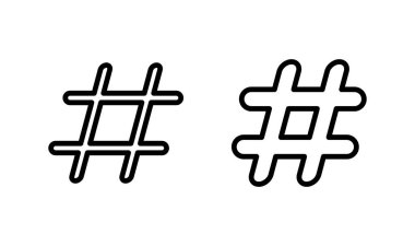 Etiket simgesi logo tasarımı. hashtag işareti ve sembol