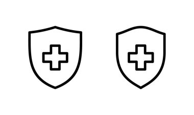 Sağlık sigortası logosu tasarımı. Sigorta sağlık belgesi ve sembolü