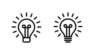 Lamba simgesi logosu tasarımı. Ampul işareti ve sembol. fikir sembolü.
