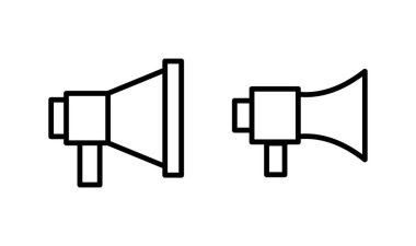 Megafon simgesi logosu tasarımı. Hoparlör işareti ve sembol