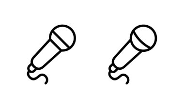 Mikrofon simgesi logosu tasarımı. Karaoke işareti ve sembol