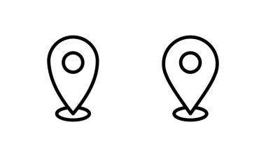 Pin simgesi logo tasarımı. Yer işareti ve sembol. hedef simgesi. harita iğnesi