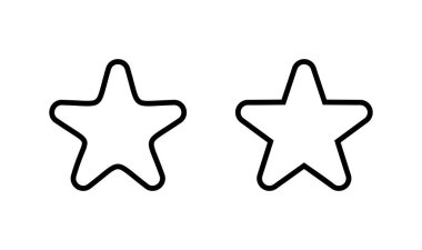 Yıldız simgesi logosu tasarımı. Reyting işareti ve sembol. favori yıldız simgesi
