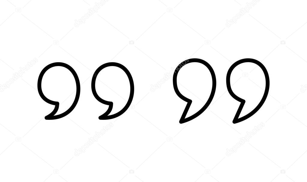 Quote icon logo design. Quotation mark sign and symbol