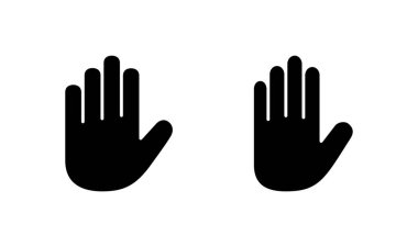 El simgesi logosu tasarımı. El işareti ve sembol. Avuç