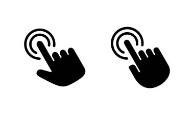 El tıklama simgesi logosu tasarımı. İşaret ve sembol. el imleç simgesi