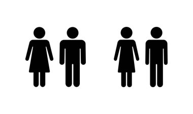 Erkek ve kadın simge logosu tasarımı. Erkek ve dişi işareti ve sembol. Kızlar ve oğlanlar