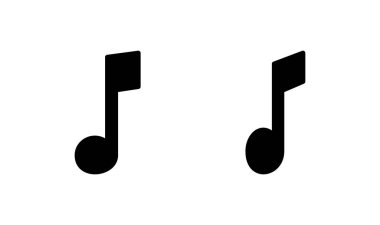 Müzik simgesi logosu tasarımı. nota işareti ve sembol