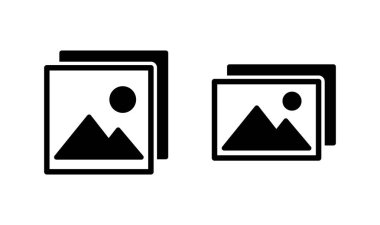 Resim simgesi logosu tasarımı. Fotoğraf galerisi işareti ve sembol. resim simgesi