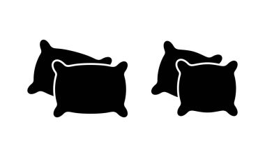 Yastık simgesi logosu tasarımı. Yastık işareti ve sembol. Rahat yumuşacık yastık.