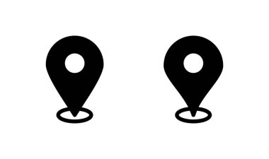 Pin simgesi logo tasarımı. Yer işareti ve sembol. hedef simgesi. harita iğnesi