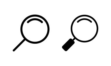 Arama simgesi logosu tasarımı. Büyüteç işareti ve sembolü ara