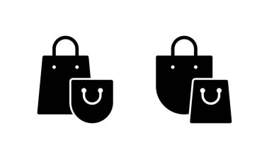 Alışveriş çantası simgesi logosu tasarımı. Alışveriş işareti ve sembol