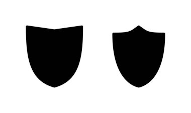 Kalkan simgesi logosu tasarımı. Koruma ikonu. Güvenlik işareti ve sembol