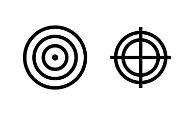 Hedef simge logosu tasarımı. hedef simge vektörü. hedef pazarlama işareti ve sembol