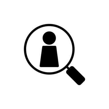 Uygulamalar ve web siteleri için simge sembolü işe alınıyor. Arama işi boşluk işareti ve sembol. İnsan kaynakları konsepti. İşe alım.