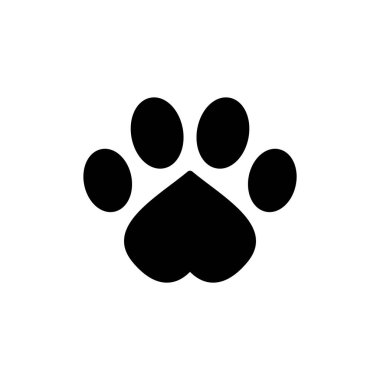 Uygulamalar ve web siteleri için pençe simgesi. Pençe izi ve sembol. köpek ya da kedi pençesi