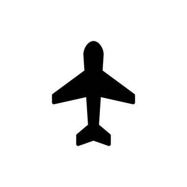Uygulamalar ve web siteleri için uçak simgesi. Uçak işareti ve sembol. Uçuş taşıma sembolü. Seyahat işareti. uçak.