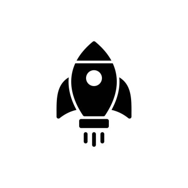 Uygulamalar ve web siteleri için roket simgesi. Başlangıç işareti ve sembol. roket fırlatma simgesi