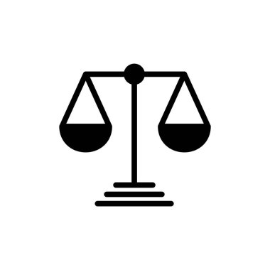 Uygulamalar ve web siteleri için simge sembolünü ölçeklendirir. Kanun ölçekli ikon. Adalet işareti ve sembol