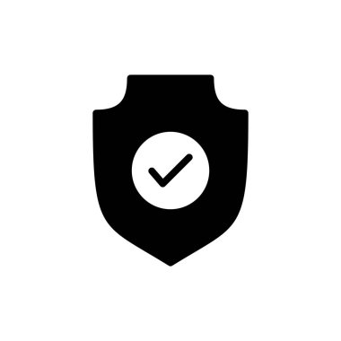 Uygulamalar ve web siteleri için kalkan işaretleme simgesi. Koruma onayı işareti. Sigorta simgesi